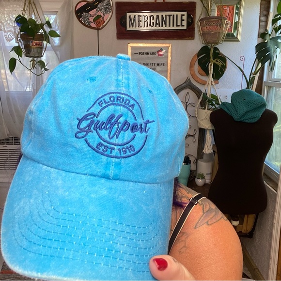 Florida Gulf Coast Beach Vacation Hat Two tone Blue Lightweight one Size - Picture 9 of 12